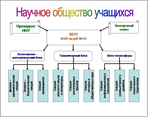 План работы научного общества учащихся